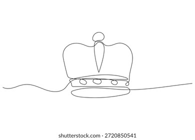 Corona artística icono real línea continua estilo minimalista
