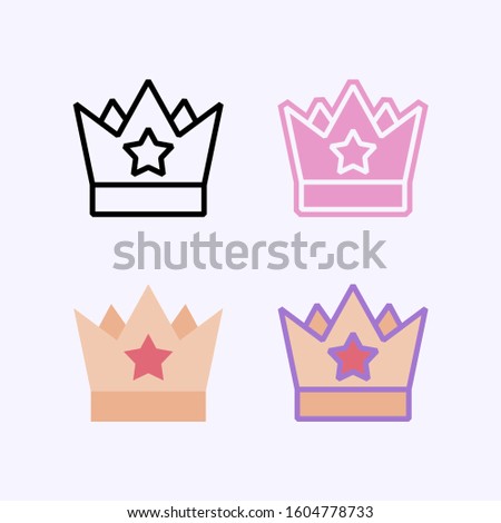 Crown award vector icon. Contain line, flat and combined variant of pictogram icon.