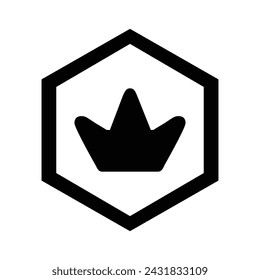 Crown Badge Icon, Vector Graphics Illustrations 