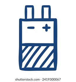 Crown battery. Hand drawn vector illustration.