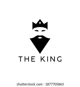 the crown and beard of the king logo vector