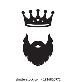 Crown Beard Logo Vector Illustration.