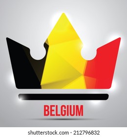 Crown with Belgium Flag, isolated on white