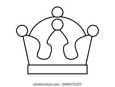 Crown black icon on white background.