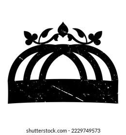 Crown. Black silhouette of the crown. Collection of the crown silhouette. Vintage crown.