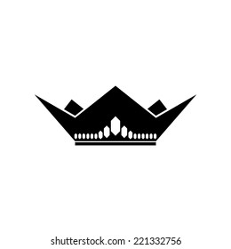 Crown. Black vector icon.