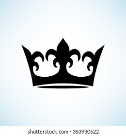 Crown Black Vector Icon Stock Vector (Royalty Free) 353930522 ...