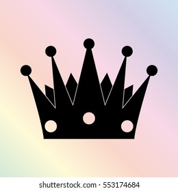 Crown  - black vector icon