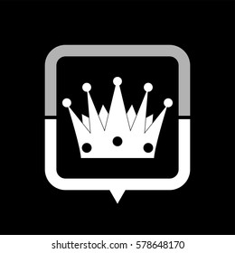 Crown  - black vector icon