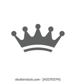 Crown black vector icon. Royalty fill symbol.