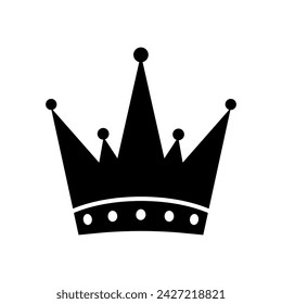 Crown black and white flat vector icon