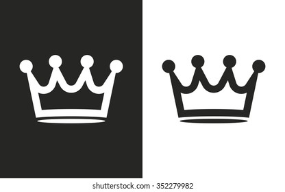Crown  -  black and white icons. Vector illustration