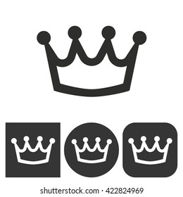 Crown   -  black and white icons. Vector illustration. 