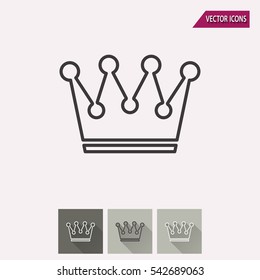 Crown - black and white icons. Vector illustration.