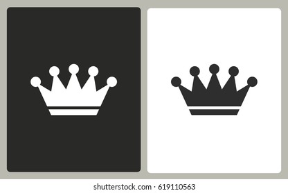 Crown - black and white icons. Vector illustration.