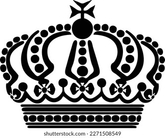 Crown Black and White Illustration