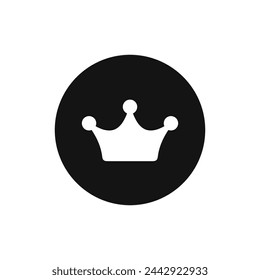 Crown black and white vector icon