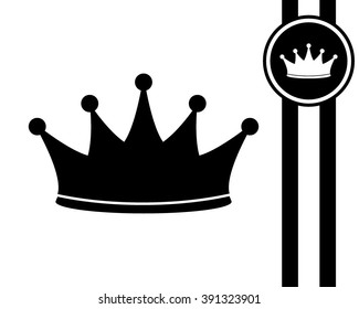 crown - black and white vector icon