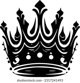 Crown | Black and White Vector illustration