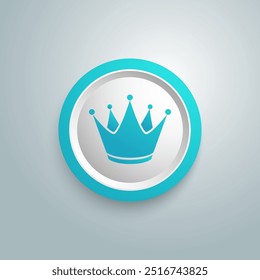 Plantilla del logotipo del icono azul de la corona. Icono de Vector King