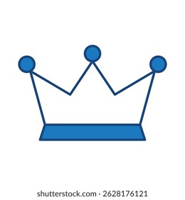 Crown Blue Line Icon. Award, Success, Achievement, Sport, Competition, Medal, Champion, Winner, Leadership Editable Stroke Vector Illustration.