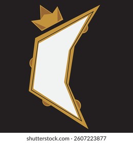 crown board flat style gold label and frame
