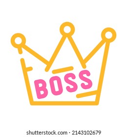 crown boss color icon vector. crown boss sign. isolated symbol illustration