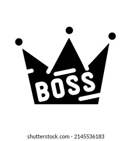 crown boss glyph icon vector. crown boss sign. isolated contour symbol black illustration