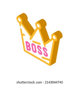 vector de icono isométrico del patrón de la corona. señal del jefe de la corona. ilustración de símbolo aislado