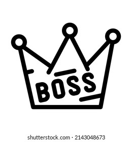 crown boss line icon vector. crown boss sign. isolated contour symbol black illustration
