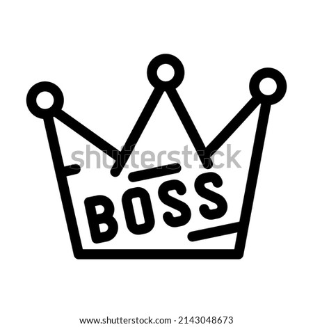 crown boss line icon vector. crown boss sign. isolated contour symbol black illustration