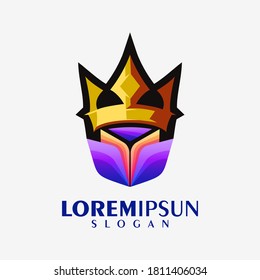crown box colorful logo design