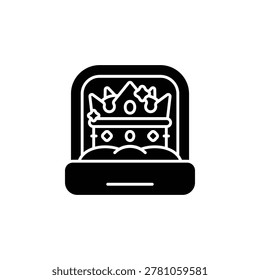 Crown In Box vector icon. Jewelry icon solid style. perfect use for logo, presentation, website, and more. modern icon design glyph style