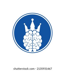 Crown brain logo icon design. Smart king vector logo design. Human brain with crown icon design.