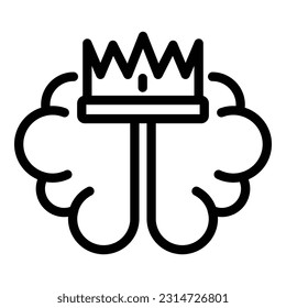 Crown brainstorming icon outline vector. Mind health. Energy balance