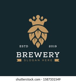 crown brewing logo concept vector template