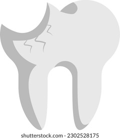 crown broken chipped teeth vector color icon design, Dentistry symbol, Healthcare sign, Dental instrument stock illustration, Cracked tooth syndrome concept