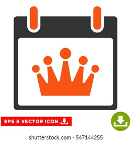 Crown Calendar Day icon. Vector EPS illustration style is flat iconic bicolor symbol, orange and gray colors.