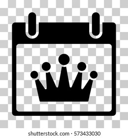 Crown Calendar Day icon. Vector illustration style is flat iconic symbol, black color, transparent background. Designed for web and software interfaces.
