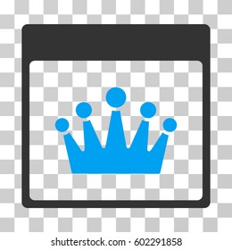 Crown Calendar Page icon. Vector illustration style is flat iconic bicolor symbol, blue and gray colors, transparent background. Designed for web and software interfaces.