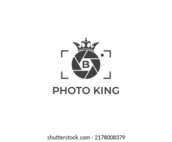 Crown Camera Logo Concept sign icon symbol Design with Letter B. Photography Logo Design. Vector illustration logo template