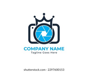 Crown Camera Shutter Photography Logo Concept icon symbol sign Element Design. Photographer Logotype. Vector illustration template