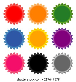 crown cap color set vector