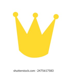 crown in cartoon flat style isolated on white background. Vector illustration.