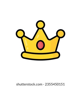 Crown Cartoon Vector Icon Illustration. Beauty and Fashion Icon Concept Isolated Premium Vector. Flat Cartoon Style