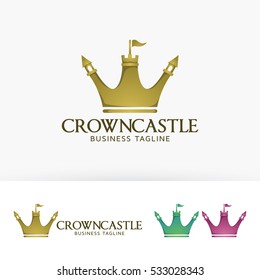 Crown castle logo. King or Queen vector logo template