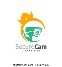 Crown CCTV Camera Logo Design Vector Template, Concept Symbol Icon