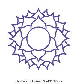 crown chakra sahasrara icon isolated