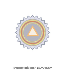 Crown chakra.Seventh Chakra symbol of human. Vector illustration isolated on white background.Yoga,meditation,reiki and buddhism color simbol.
