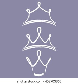 Crown, chalk, vector illustration